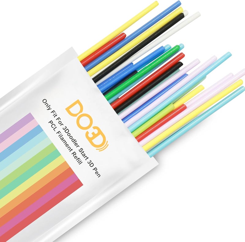 DO3D 3D Pen PCL Filament Refill, Only Fit for 3Doodler Start 3D Pen, PCL Filament Refill Pack by (10 Colors) - Image 1